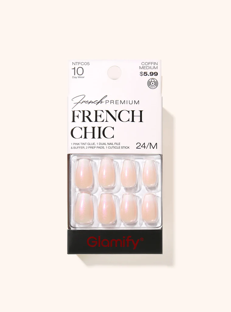 Nail Tip: FRENCH CHIC- COFFIN MEDIUM