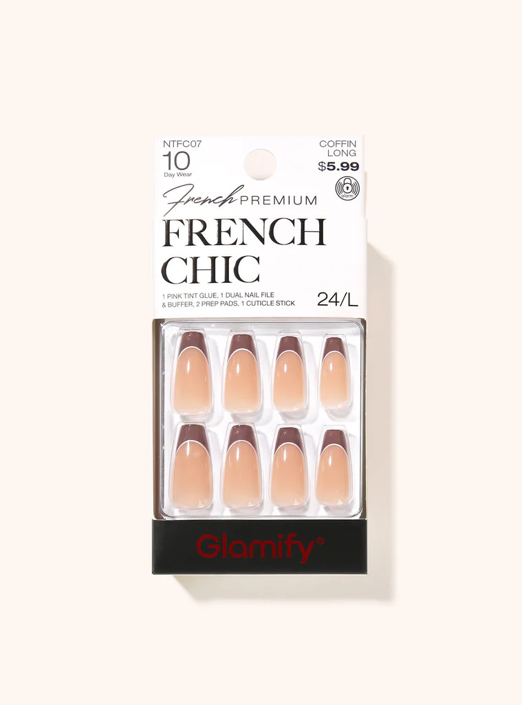 Nail Tip: FRENCH CHIC-COFFIN LONG