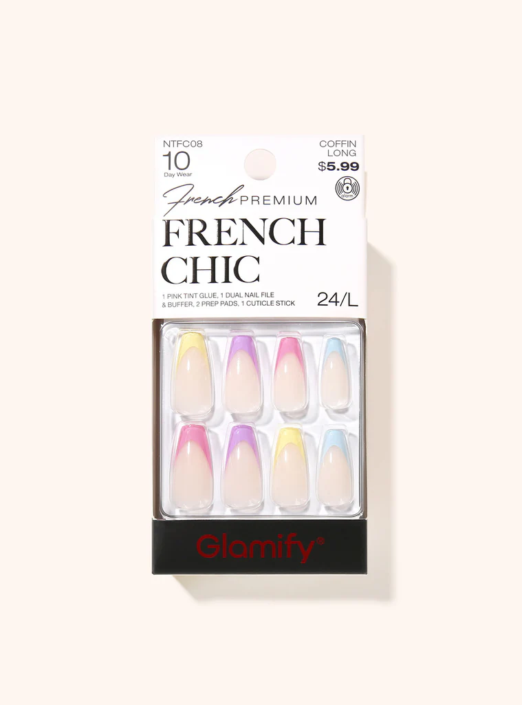 Nail Tip: FRENCH CHIC-COFFIN LONG