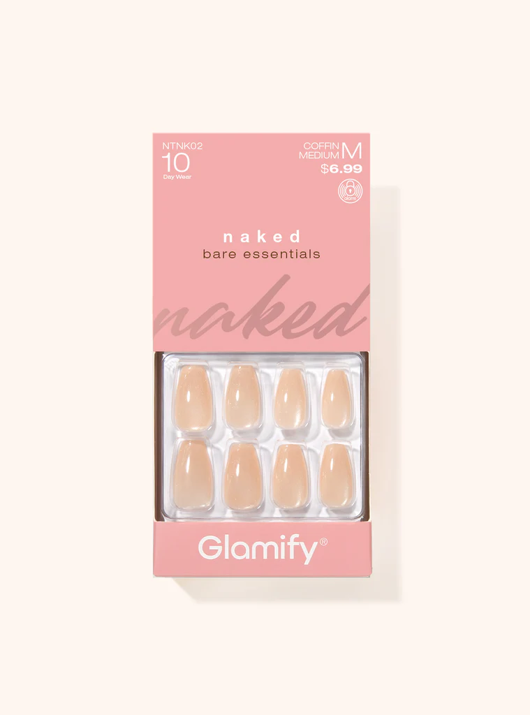 Nail Tip: NAKED (BARE)-COFFIN MEDIUM