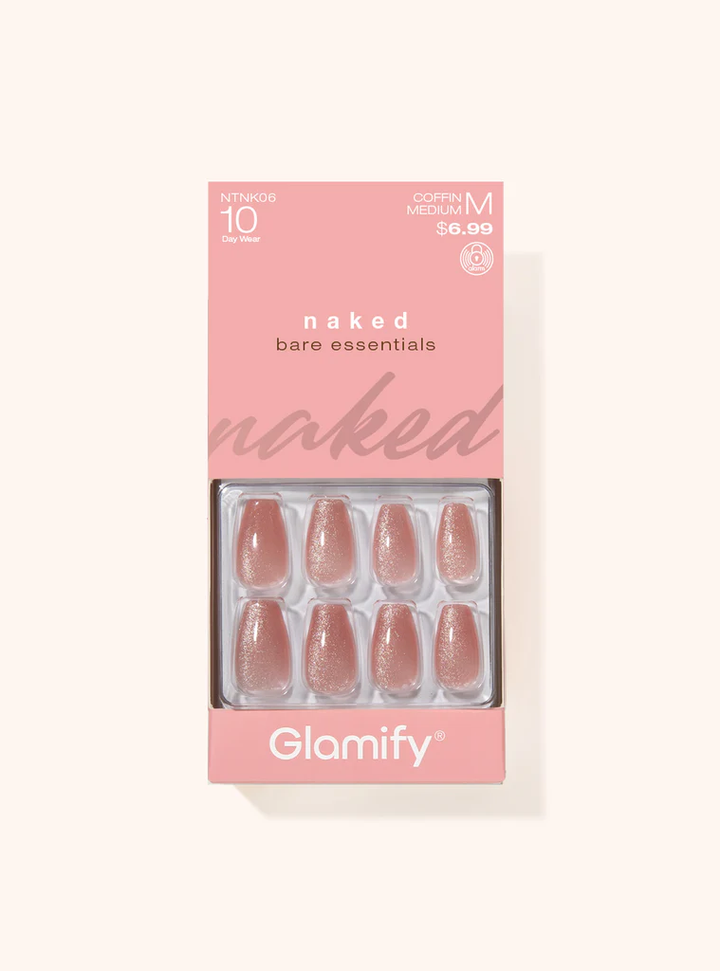 Nail Tip: NAKED (BARE)- COFFIN MEDIUM