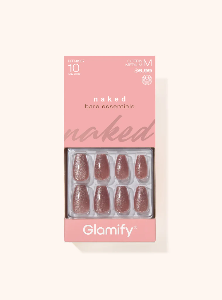 Nail Tip: NAKED (BARE)-COFFIN MEDIUM