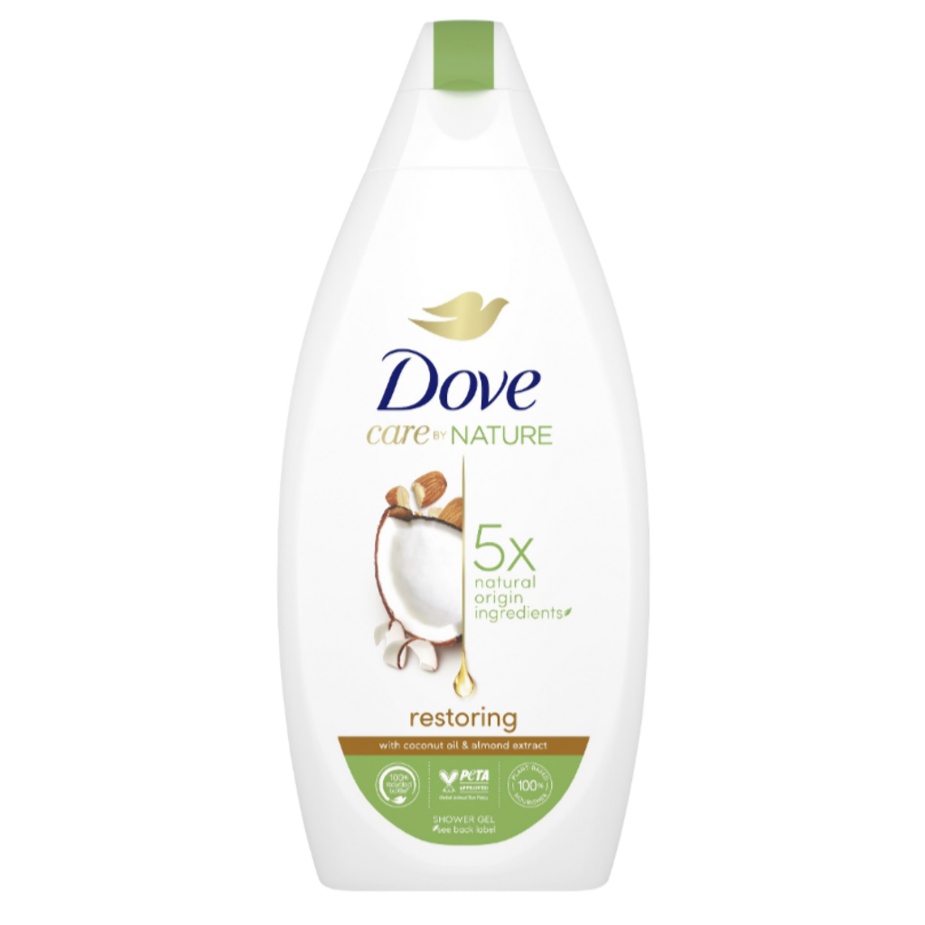 DOVE CARE BY NATURE - RESTORING WITH COCONUT OIL & ALMOND EXTRACT 400ml