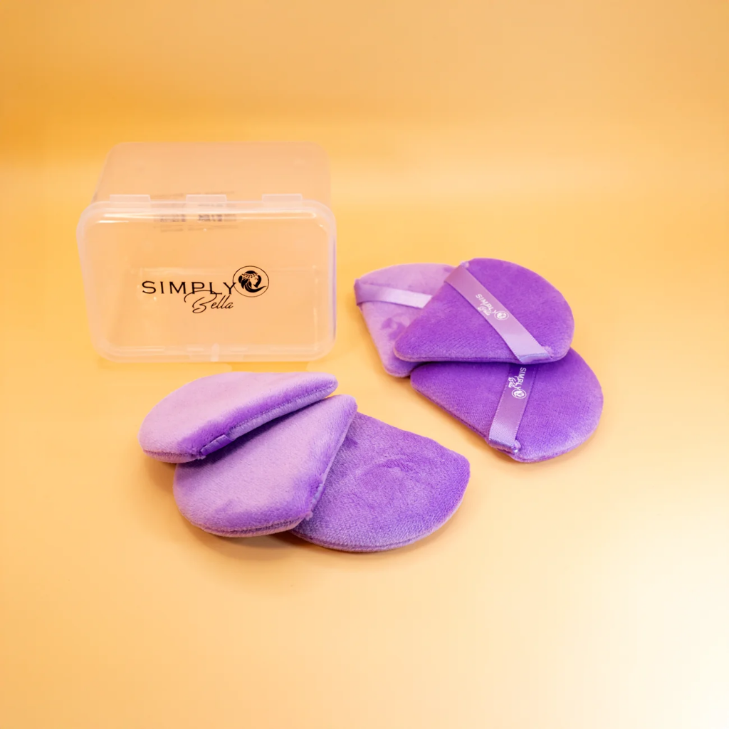SIMPLY BELLA POWDER PUFF 6CT (PURPLE/PINK)