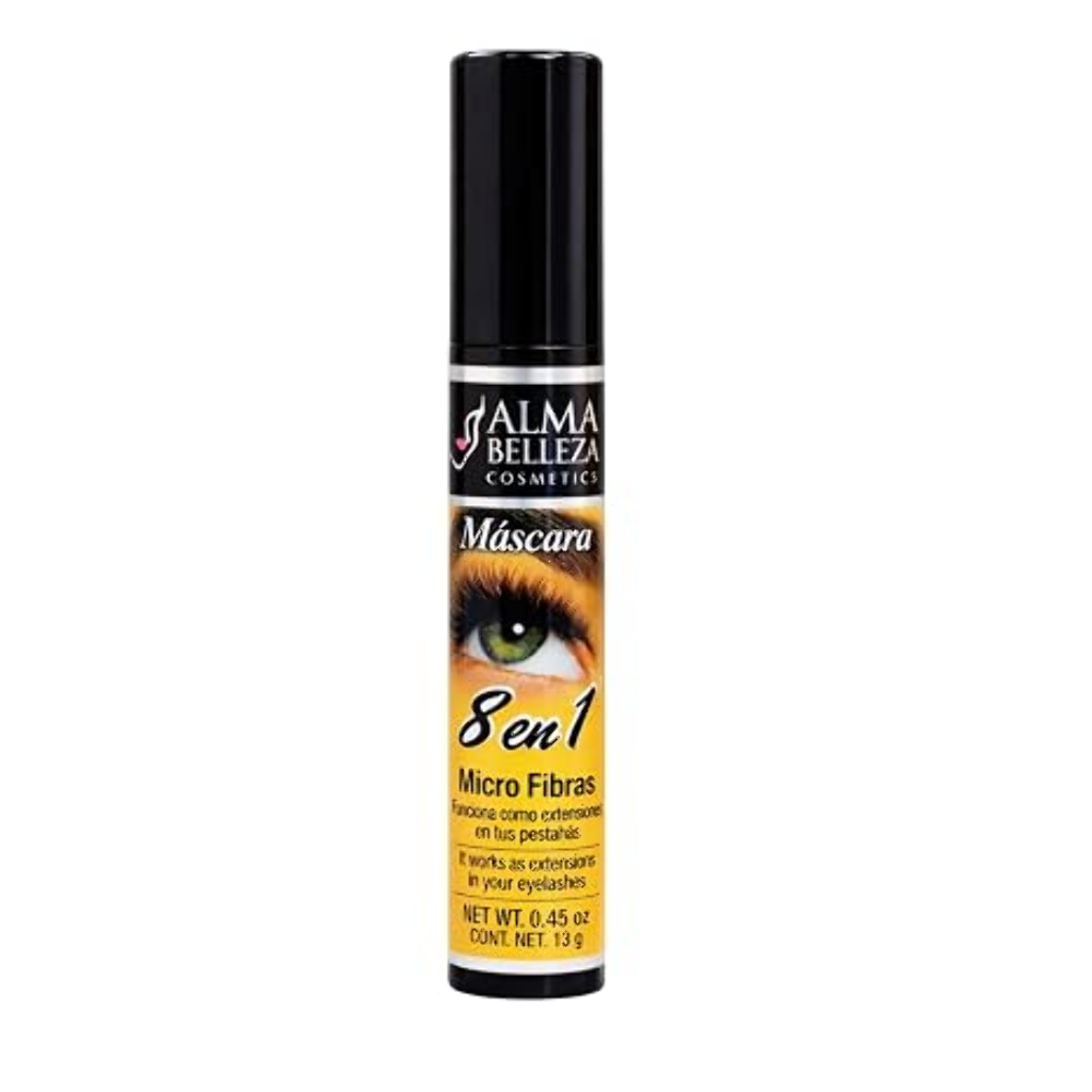 MASCARA - ALMA BELLEZA 8 IN 1 MICRO FIBRAS (BLACK TOP)