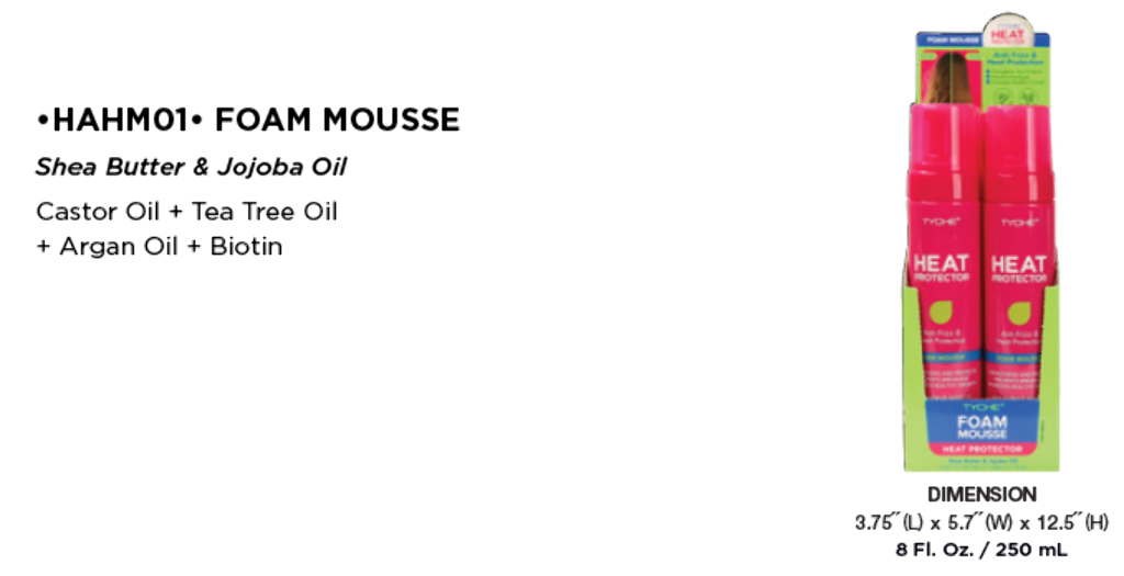 TYCHE HEAT PROTECTOR FOAM MOUSSE 8OZ