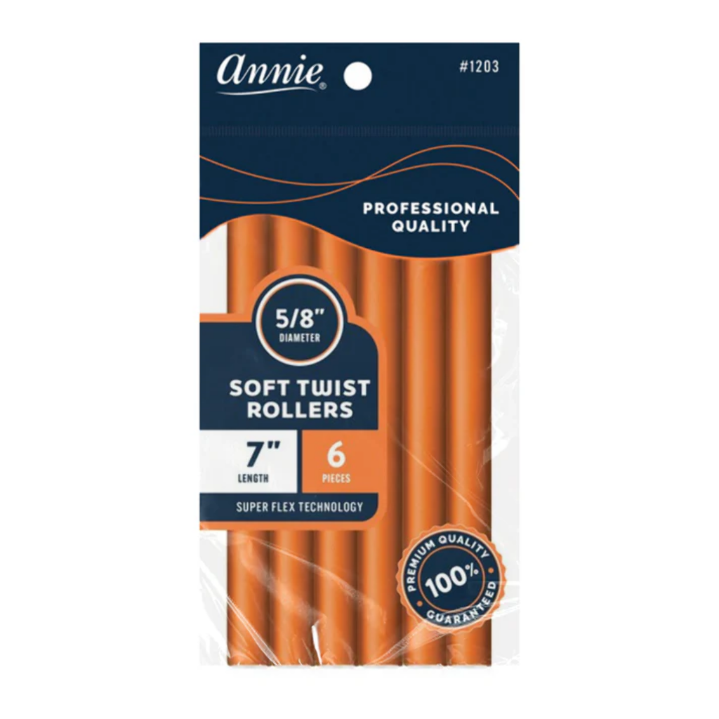 ANNIE SOFT TWIST ROLLERS 7IN 6CT ORANGE