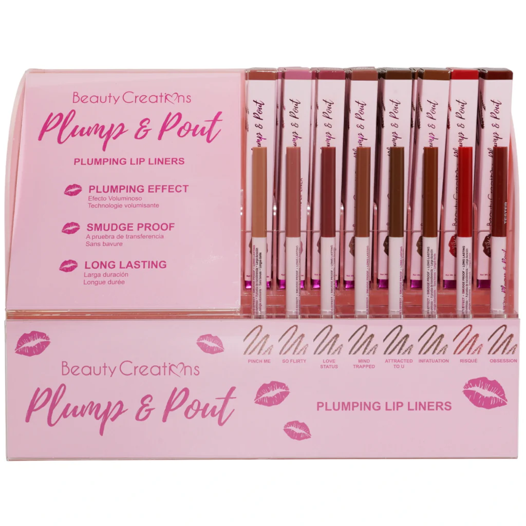 PLUMP & POUT - PLUMPING LIP LINERS 48pcs FULL SET w/ FREE TESTER & ACRYLIC DISPLAY