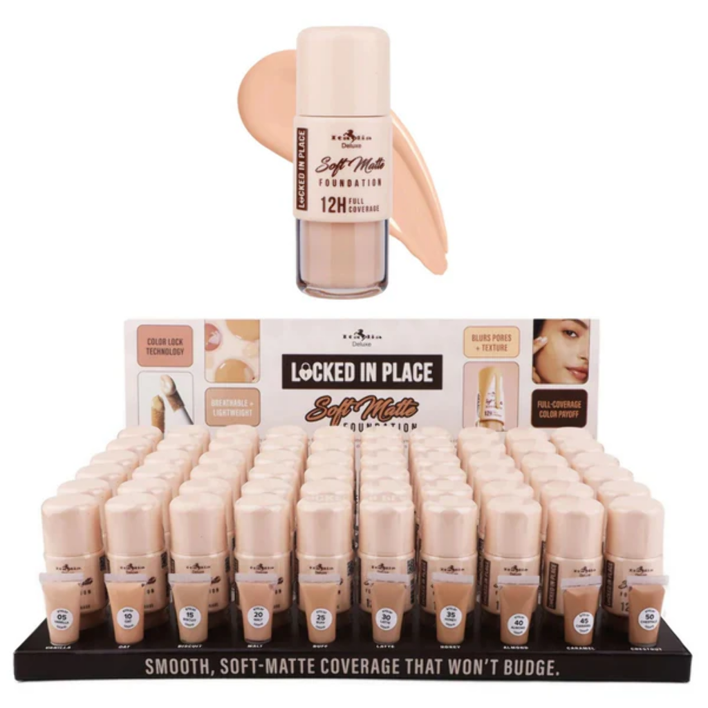 LOCKED IN PLACE SOFT MATTE FOUNDATION (10 SHADES, 6PC/SHADE, FREE TESTER)