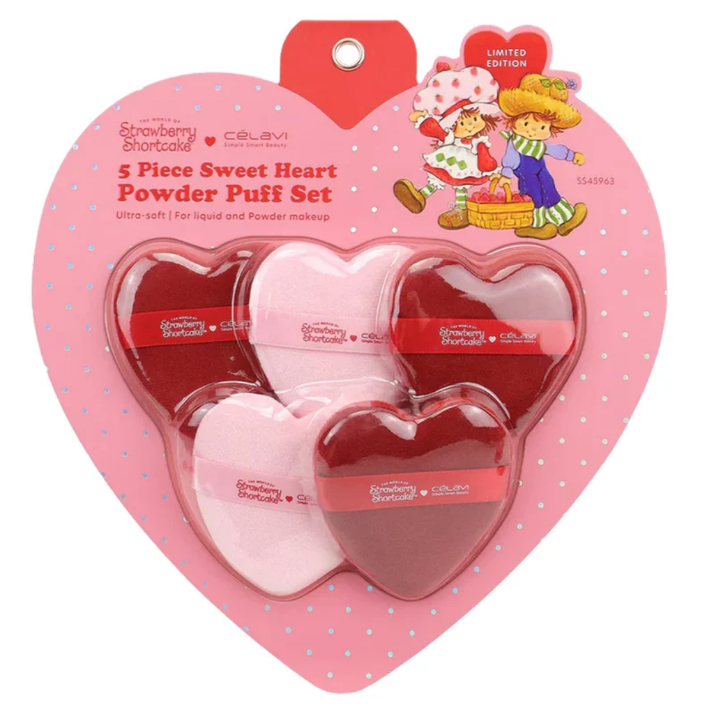 STRAWBERRY SHORTCAKE 5PC SWEET HEART POWDER PUFF SET