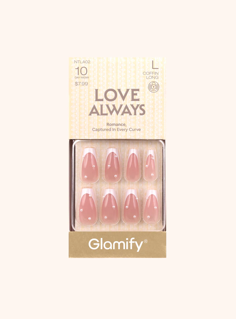 Nail Tip: LOVE, ALWAYS COFFIN LONG