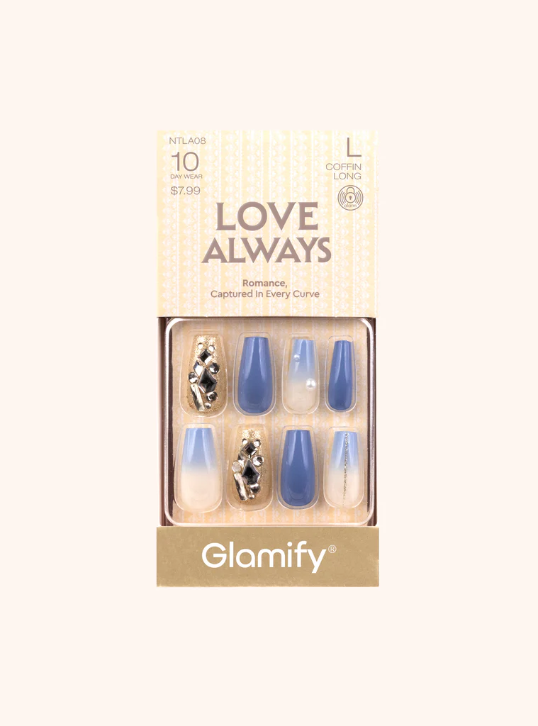 Nail Tip: LOVE, ALWAYS COFFIN LONG