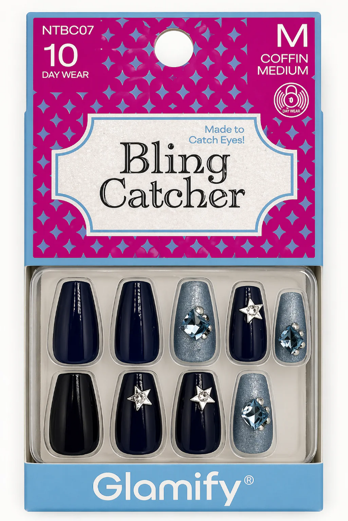 Nail Tip: BLING CATCHER COFFIN MEDIUM