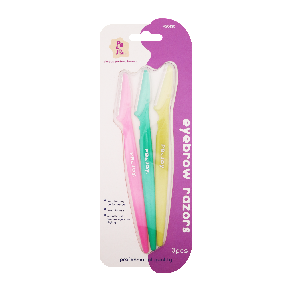 PB&JAY - EYEBROW RAZOR 3PK ASSRT COLOR