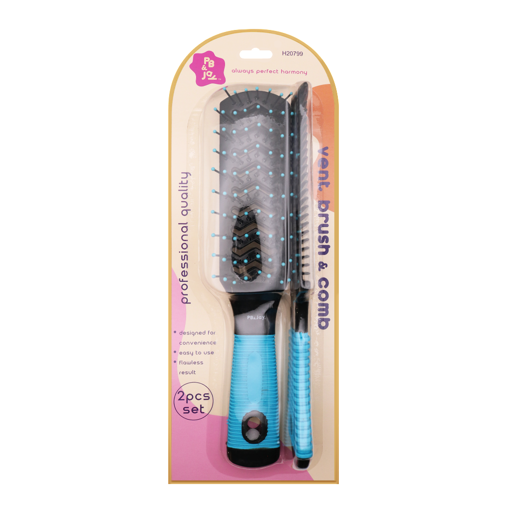 PB&JAY - VENT BRUSH & COMB - BLUE