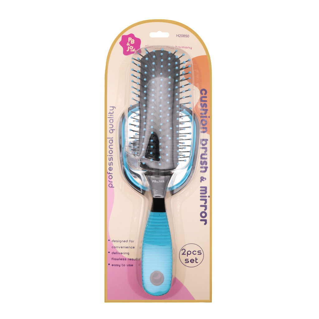 PB&JAY - CUSHION BRUSH & MIRROR - BLUE