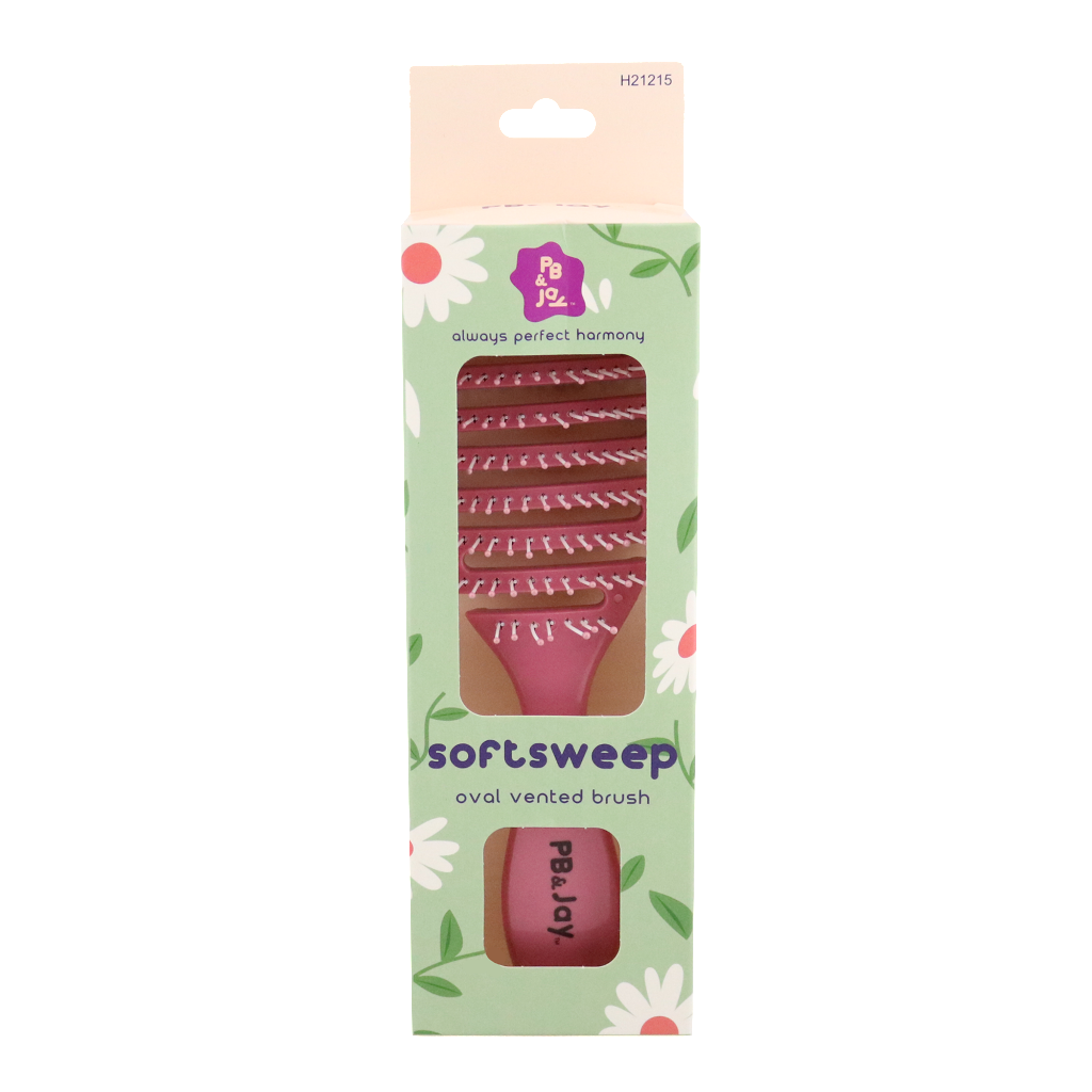 PB&JAY - SOFTSWEEP OVAL VENTED BRUSH - DK PINK