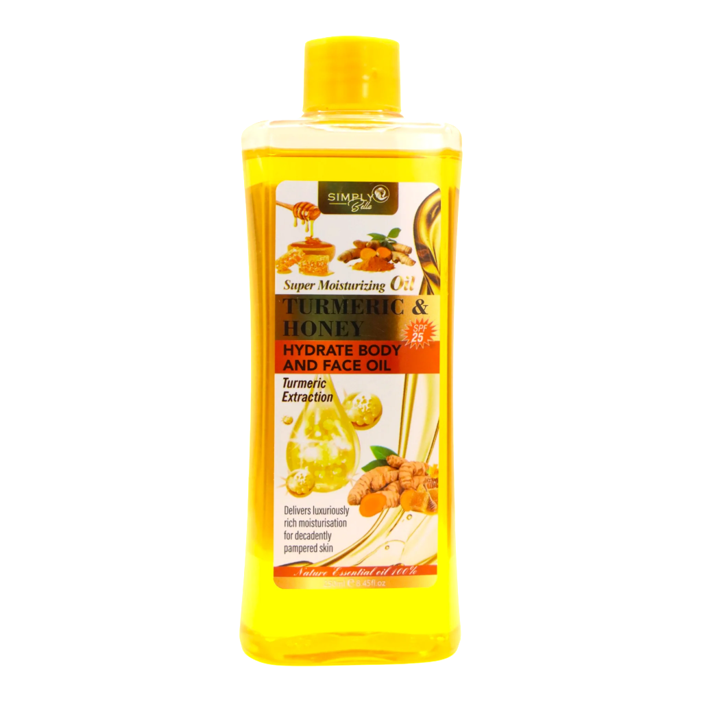 SIMPLY BELLA - TURMERIC & HONEY HYDRATE BODY AND FACE OIL 250ml