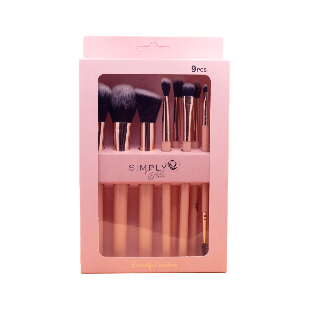 SIMPLY BELLA - BEAUTIFUL MAKER - 9PC MAKEUP BRUSH SET
