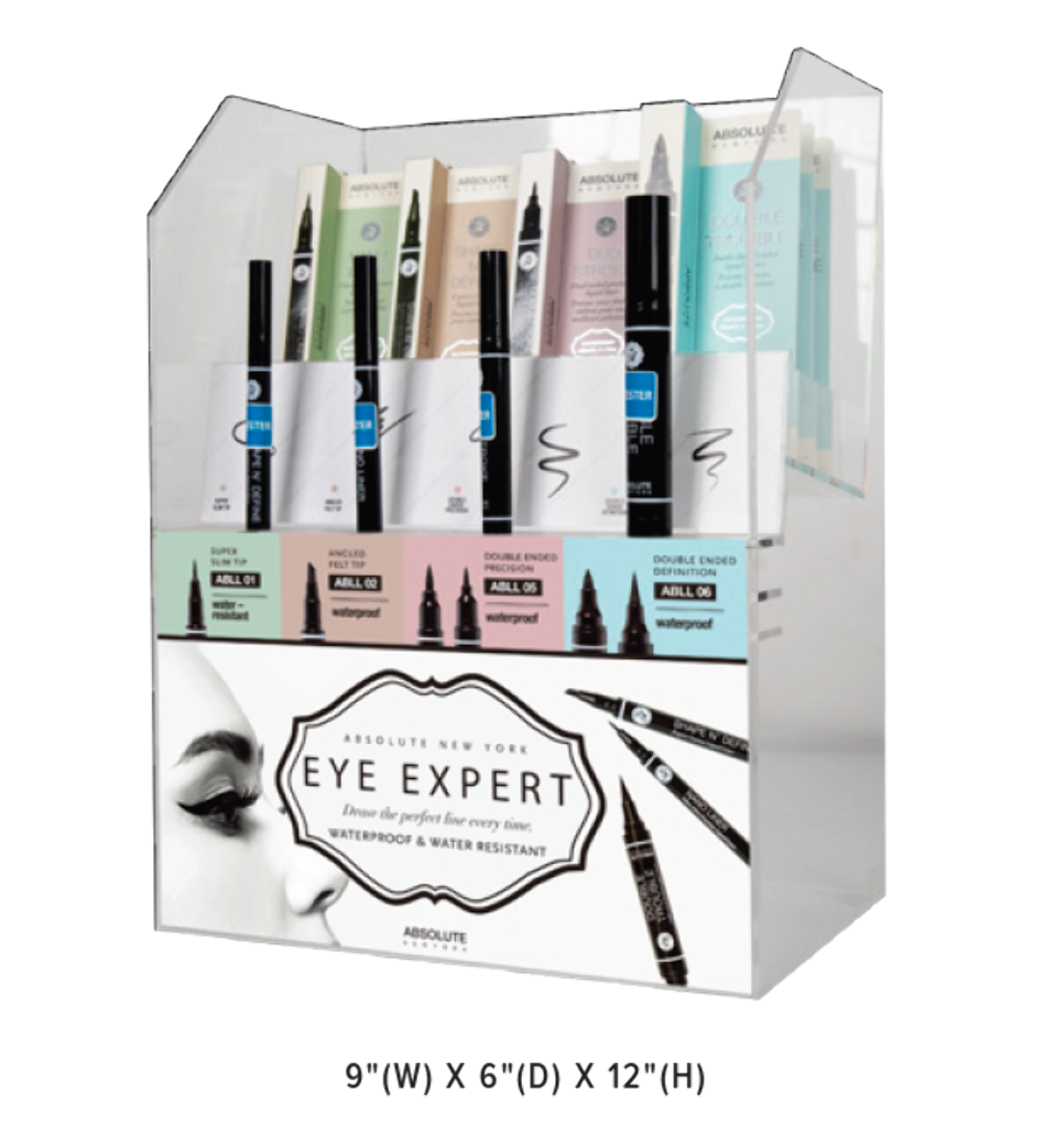 ABNY - EYE EXPERT LIQUID EYELINER (4SKU, 6PCS/SKU, 24PCS TOTAL + TESTERS) w/ ACRYLIC DISPLAY