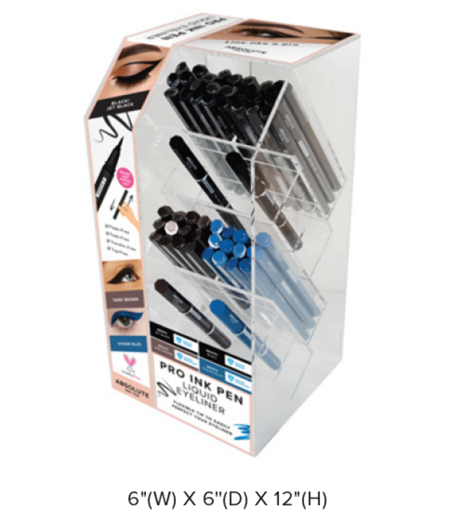 ABNY - PRO INK PEN LIQUID EYELINER FULL SET (4SKUS, 12PCS/SKU, 48PCS TOTAL + FREE TESTERS) w/ ACRYLIC DISPLAY