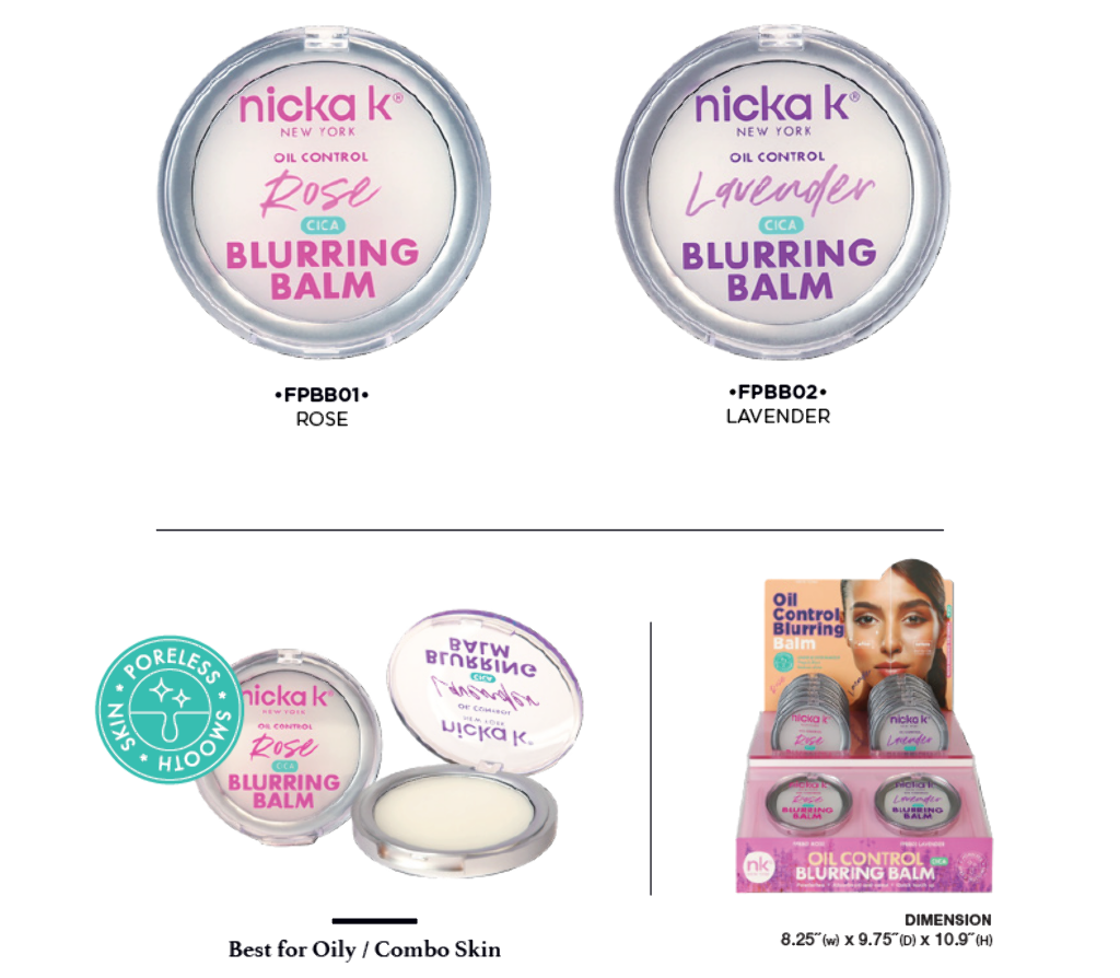 NK - OIL CONTROL BLURRING BALM (2SKU, 6PCS/SKU, 12PCS TOTAL) w/ ACRYLIC DISPLAY