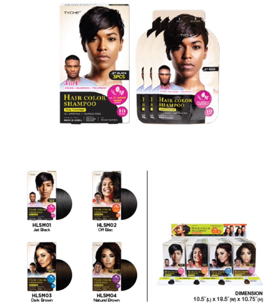 NK - TYCHE - GRAY COVERAGE MAGIC COLOR SHAMPOO (4SKUS, 6PCS/SKU, 24PCS TOTAL) w/ DISPLAY