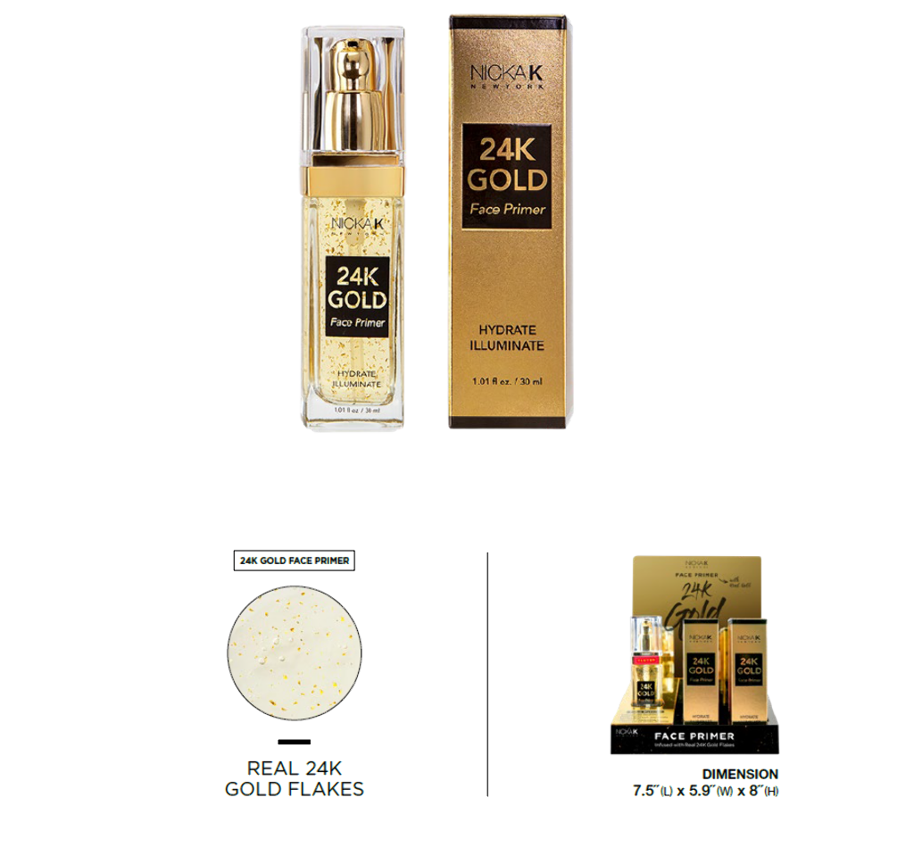 NK - 24K GOLD FACE PRIMER (1SKU, 9PCS TOTAL) w/ ACRYLIC DISPLAY