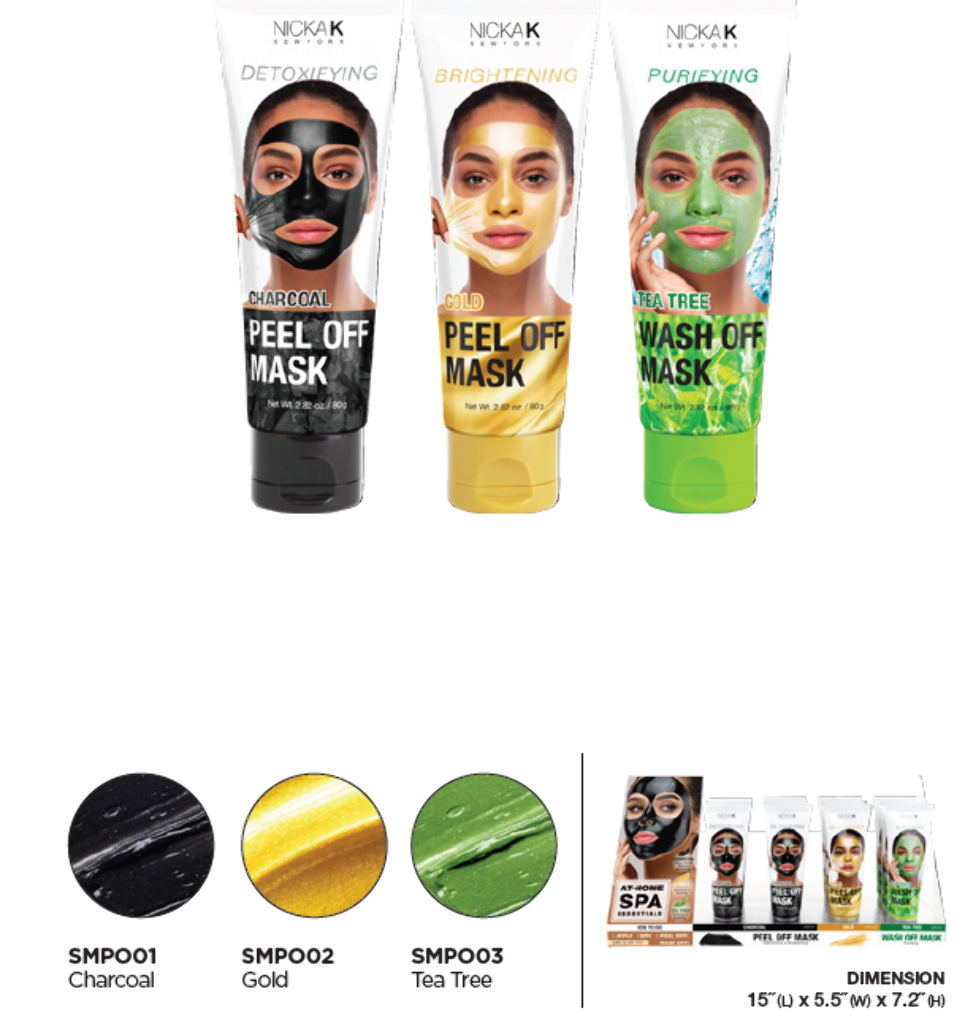 NK - FACE PEEL OFF MASK / WASH OFF MASK (3SKUS, SMPO01-6PCS, SMPO02/03-3PCS, 18PCS TOTAL) w/ ACRYLIC DISPLAY