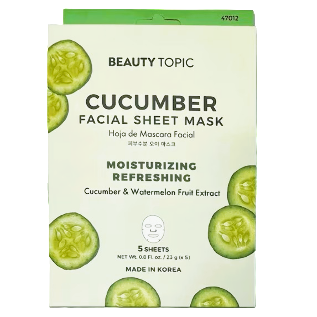 BEAUTY TOPIC - CUCUMBER FACE MASK - 1CT (GREEN)