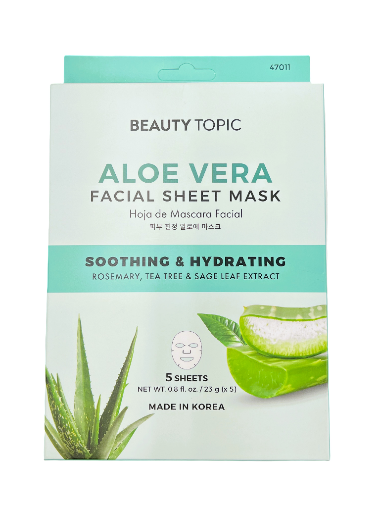 BEAUTY TOPIC - ALOE VERA FACE MASK 1CT (TEAL)