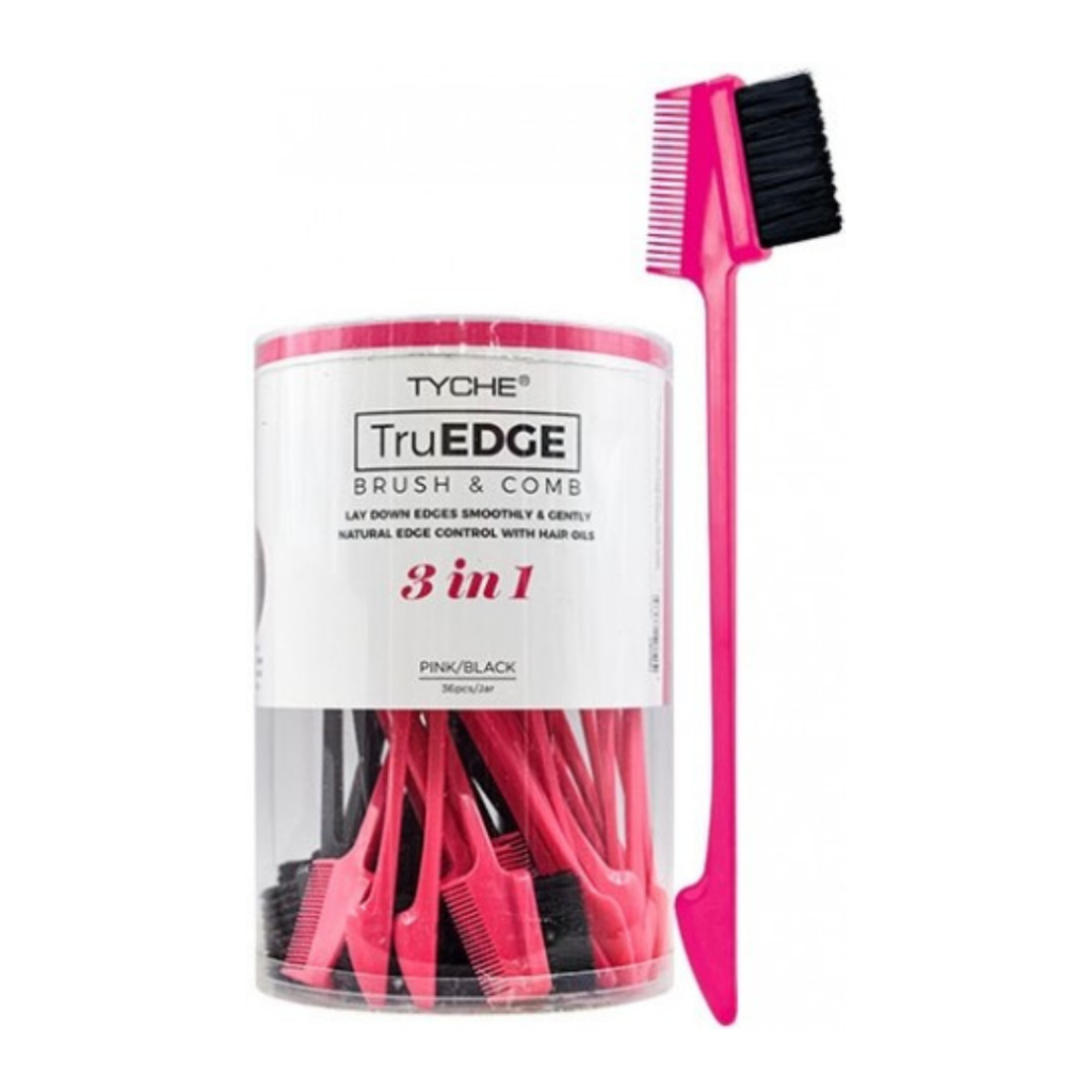 TYCHE - TRUEDGE BRUSH & COMB 3IN1 - PINK/BLACK