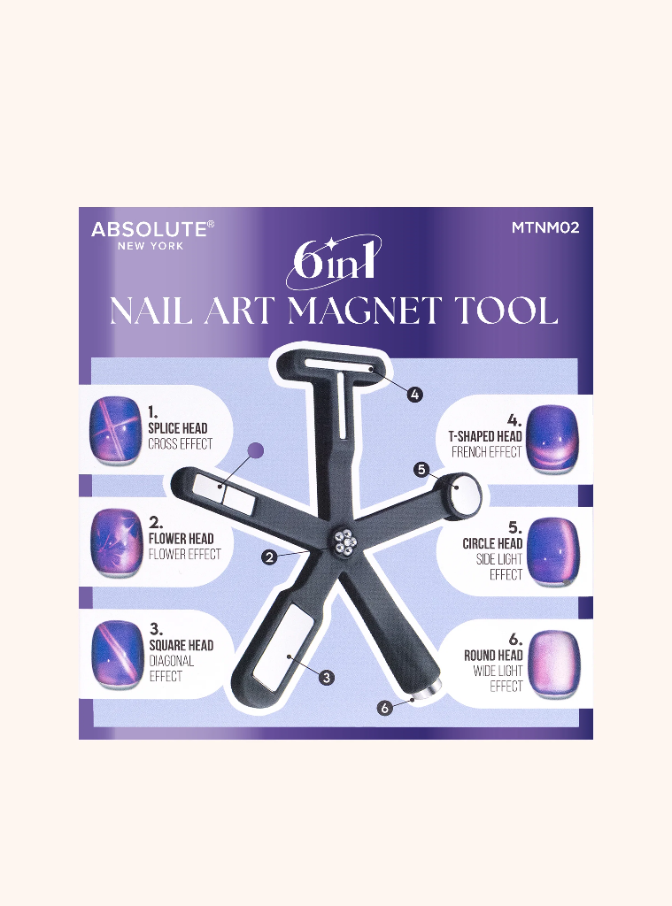 ABNY - 6 IN 1 NAIL ART MAGNET TOOL - BLACK