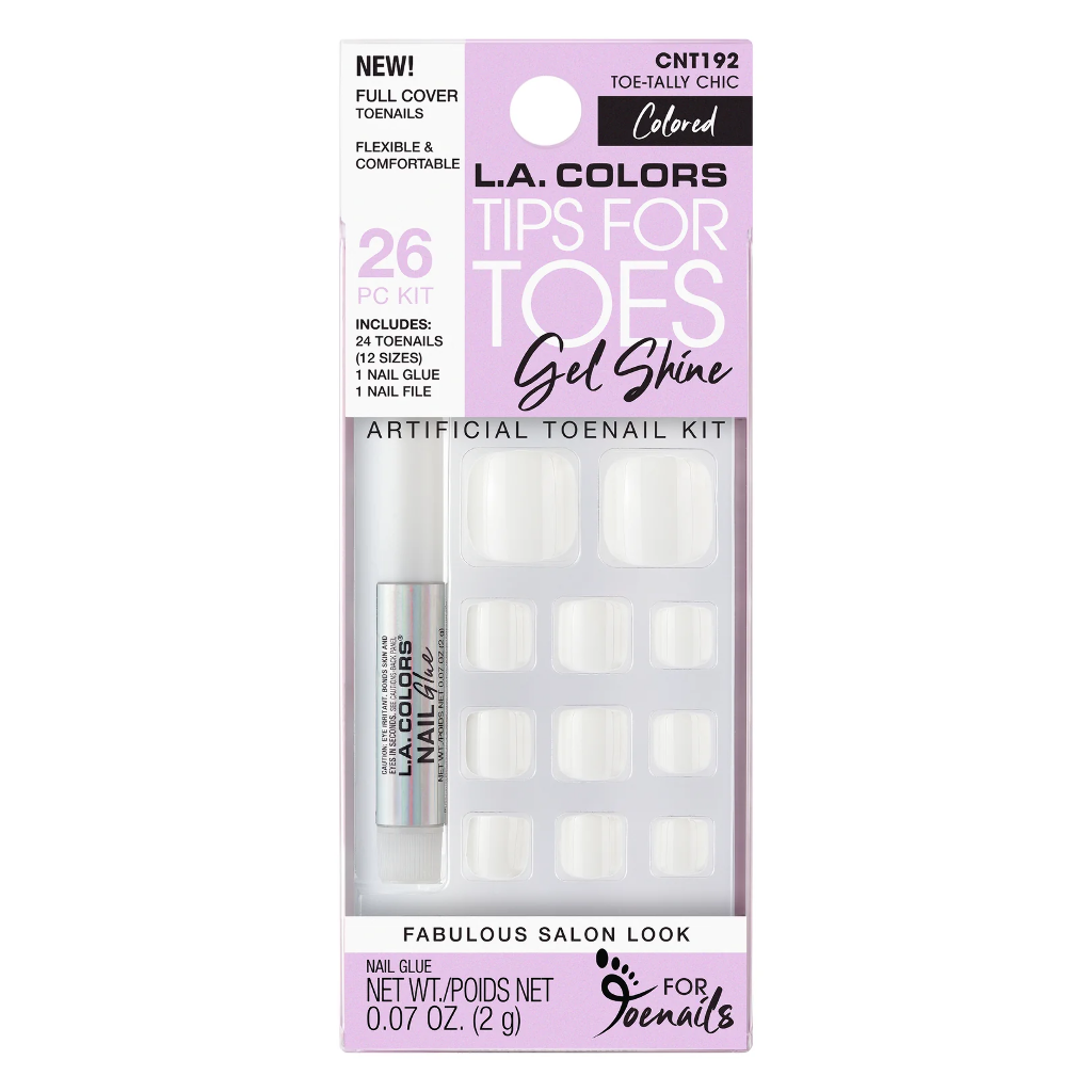 LC PRESS N TOE NAIL TIP - TOE-TALLY CHIC (WHITE)