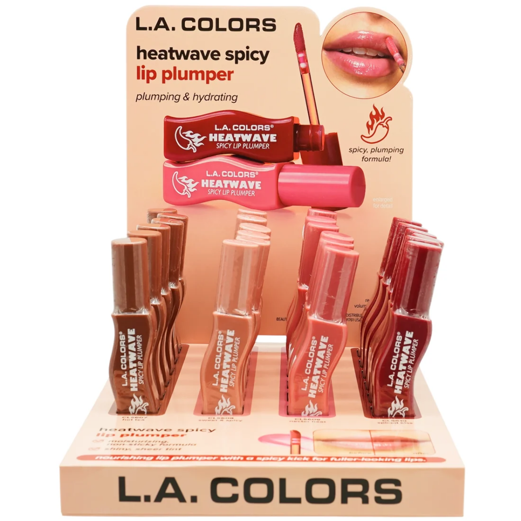 LC - HEATWAVE SPICY LIP PLUMPER FULL SET (4SHADES, 6PCS/SHADE, 24PCS TOTAL) w/ DISPLAY
