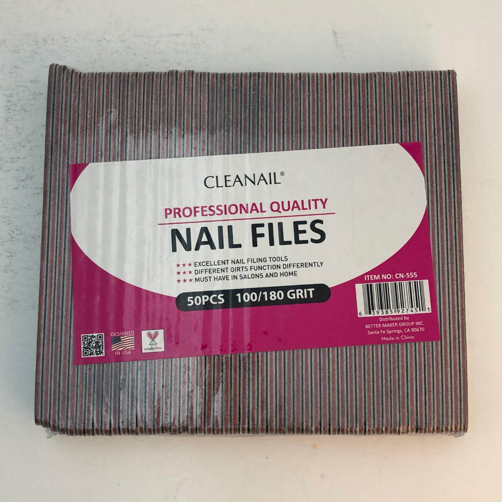 NAIL FILE SQUARE 100/180 (50PC/PK)