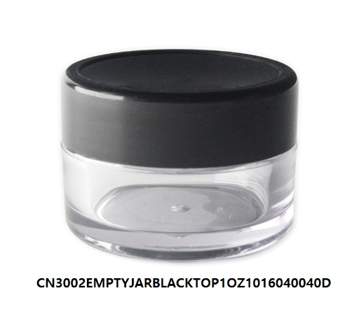 EMPTY JAR (BLACK TOP) 1OZ (288pc/MC)