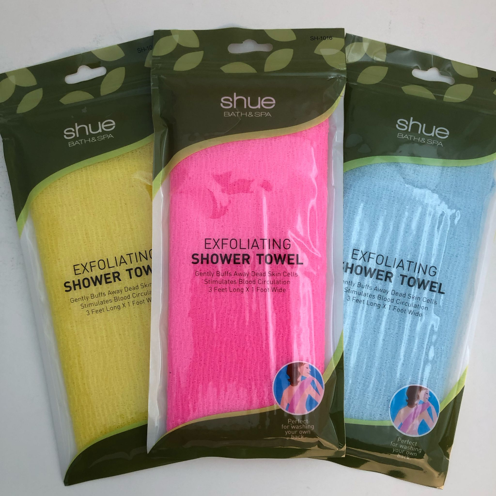 SHUE - EXFOLIATING SHOWER TOWEL 3COLOR ASSORTED