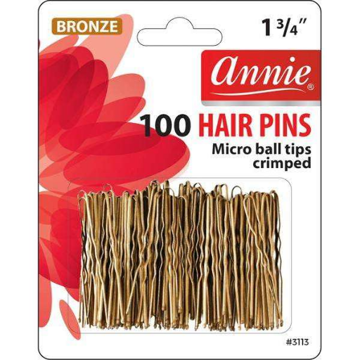 ANNIE-100 HAIR PINS-12PC BRONZE
