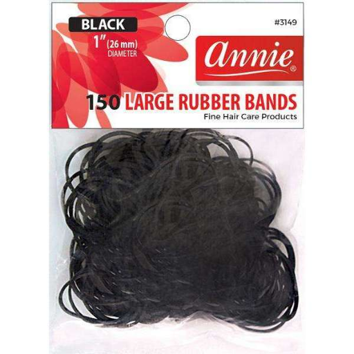 Annie Rubber Bands L 150Ct Black