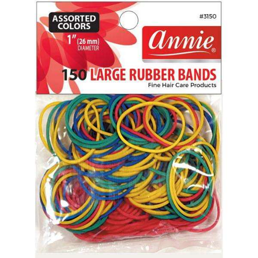 Annie Rubber Bands L 150Ct Asst Color