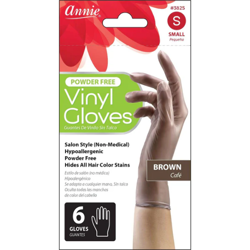 VINYL GLOVE-S- 6PCS  Brown