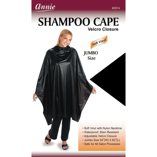 Annie-Shampoo Cape 54In * 60In Black